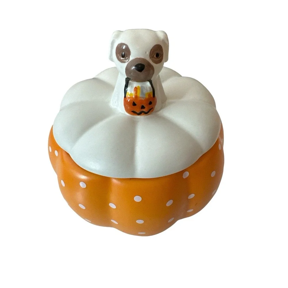New Sand + Paws Dog Autumn Harvest Jack O'Lantern Pumpkin Candle 15 Oz Halloween